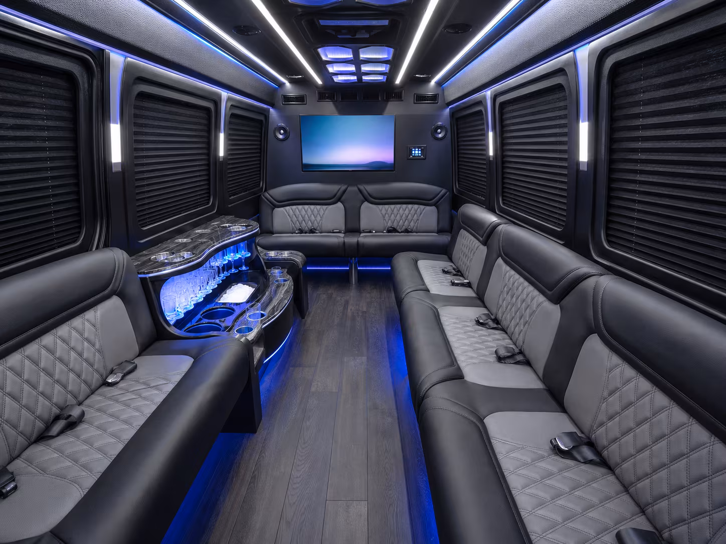 eastvale 50 passenger party bus interior